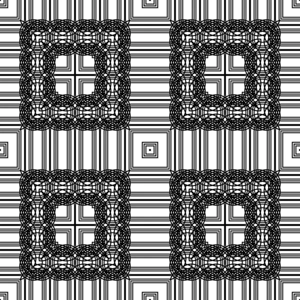 Ontwerp Naadloos Decoratief Patroon Abstracte Monochrome Kanten Achtergrond Vectorkunst — Stockvector