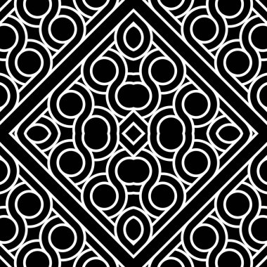 Kusursuz geometrik desen tasarla. Soyut monokrom elmas arkaplan. Vektör sanatı