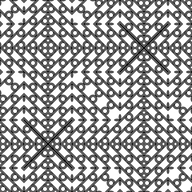 Kusursuz geometrik desen tasarla. Soyut monokrom rendeleyici dekoratif arka plan. Vektör sanatı