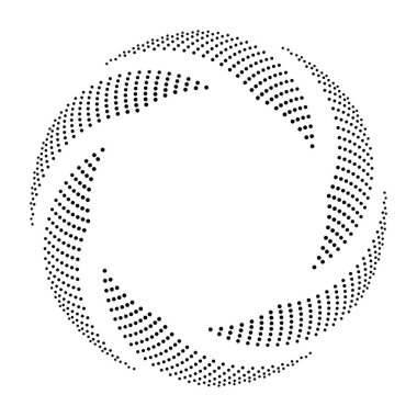 Arkaplanda spiral noktalar tasarla. Soyut tek renkli arkaplan. Vektör-sanat çizimi. Eğim yok