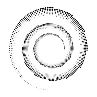 Arkaplanda spiral noktalar tasarla. Soyut tek renkli arkaplan. Vektör-sanat çizimi. Eğim yok