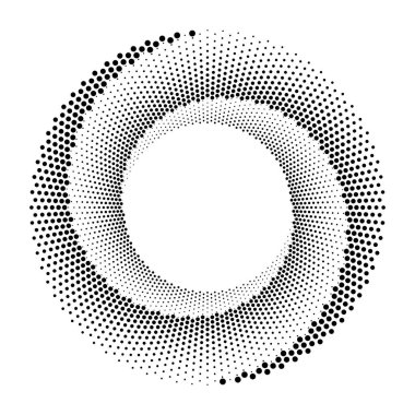 Arkaplanda spiral noktalar tasarla. Soyut tek renkli arkaplan. Vektör-sanat çizimi. Eğim yok