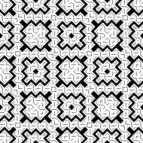 Naadloze Monochroom Geometrische Ontwerppatroon Abstract Achtergrond Raspen Vector Kunst — Stockvector