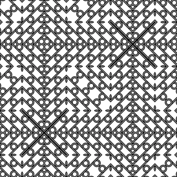 Designa Sömlösa Geometriska Mönster Abstrakt Monokrom Galler Dekorativ Bakgrund Vektorkonst — Stock vektor