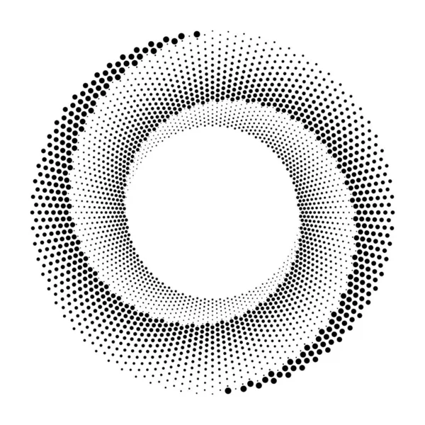 Projeto Espiral Pontos Fundo Fundo Monocromático Abstrato Ilustração Arte Vetorial — Vetor de Stock