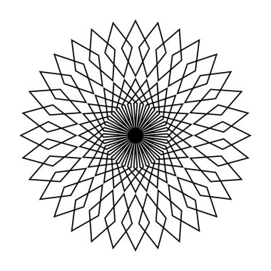 Tek renkli dekoratif kar tanesi elementi tasarla. Soyut ızgara arkaplanı. Vektör sanatı illüstrasyonu