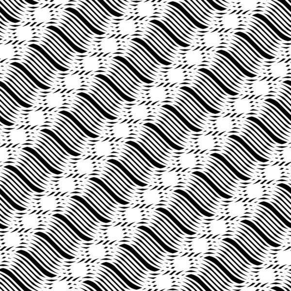 Design Seamless Grating Pattern Abstract Monochrome Interlaced Background Vector Art — Stock Vector