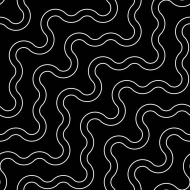 Kusursuz el sallama deseni tasarla. Soyut tek renkli zikzak arkaplanı. Vektör sanatı