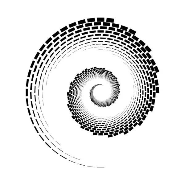 Escenario Puntos Espiral Diseño Fondo Monocromo Abstracto Ilustración Arte Vectorial — Archivo Imágenes Vectoriales