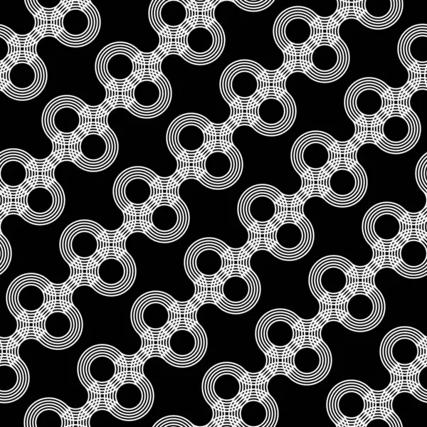 Design Zökkenőmentes Geometriai Dekoratív Mintázat Absztrakt Fekete Fehér Kör Háttere — Stock Vector