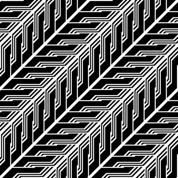 Conception Sans Couture Motif Zigzag Monochrome Fond Rayé Abstrait Art — Image vectorielle