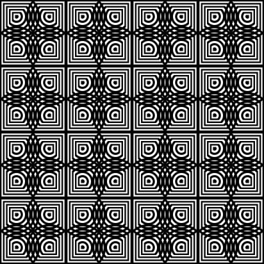 Kusursuz geometrik desen tasarla. Soyut monokrom rendeleme arka planı. Vektör sanatı