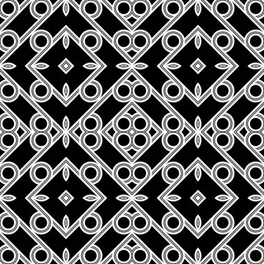 Kusursuz geometrik desen tasarla. Soyut monokrom rendeleyici dekoratif arka plan. Vektör sanatı