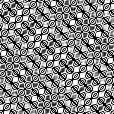 Kusursuz monokrom zigzag deseni tasarla. Soyut iç içe geçmiş. Vektör sanatı
