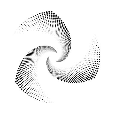 Arkaplanda spiral noktalar tasarla. Soyut tek renkli arkaplan. Vektör-sanat çizimi. Eğim yok
