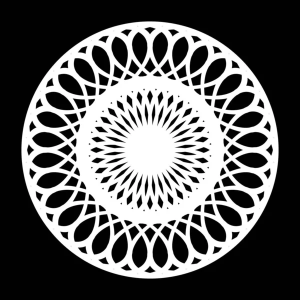 Design Monochromen Dekorativen Kreis Element Abstrakter Reibeisenhintergrund Vektorgrafik — Stockvektor