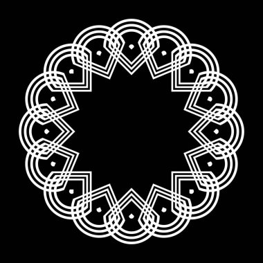 Monokrom daire elementi tasarla. Soyut ızgara arkaplanı. Vektör sanatı illüstrasyonu