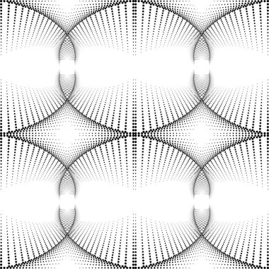 Kusursuz noktalı desen tasarla. Soyut monokrom dekoratif arka plan. Vektör sanatı