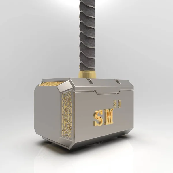 3D модель Мьёльнир молот Бога Тора 3 — стоковое фото