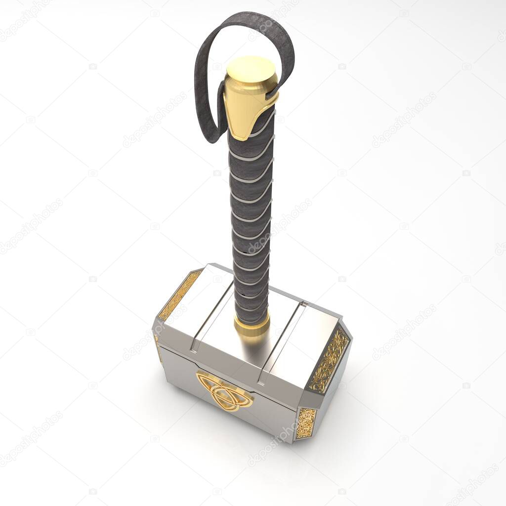 3D model Mjollnir the hammer of the God Thor 2