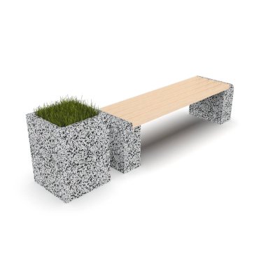 3D model Euro1 bank ve Kil saksı