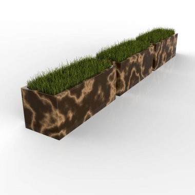 3D model Sitia saksı üçlüsü