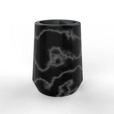 3D model vazo Dublin mermeri siyahı