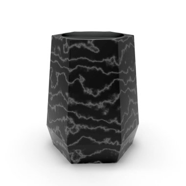 3D model Vazo Brest mermer siyah