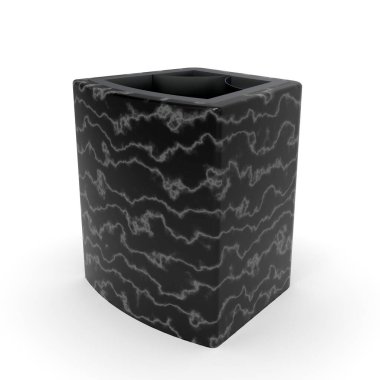 3D model vazo Marsel mermer siyah