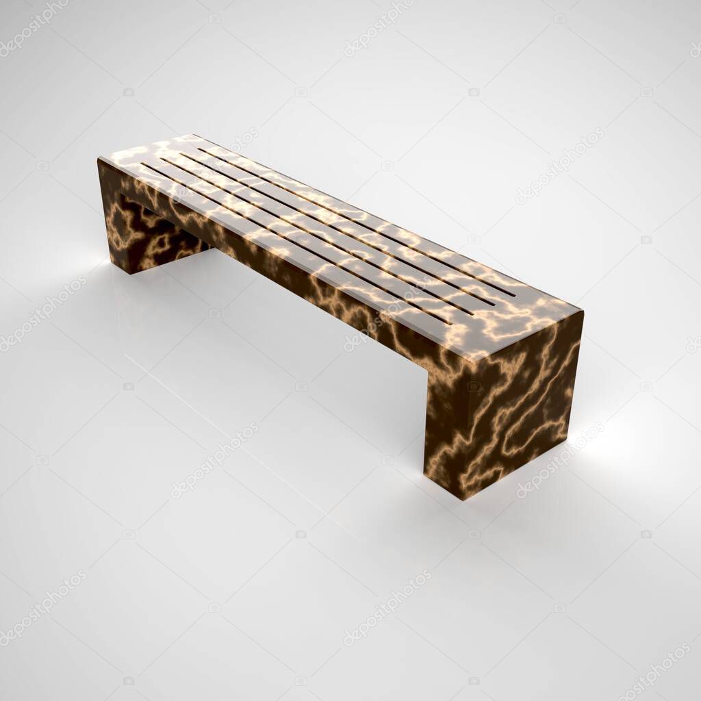 3d render bench Betonbank-Bituma-83 marble dark brown