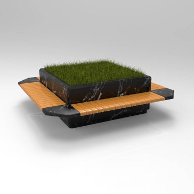 3D Hazırlama Rundbank-eckig-Beton-weiss-093-eiche Black Matte Mermer