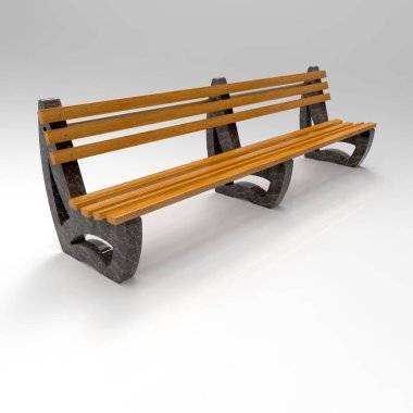 3D işlemeli bank Betonbank-Bituma-63 Mermer Gri