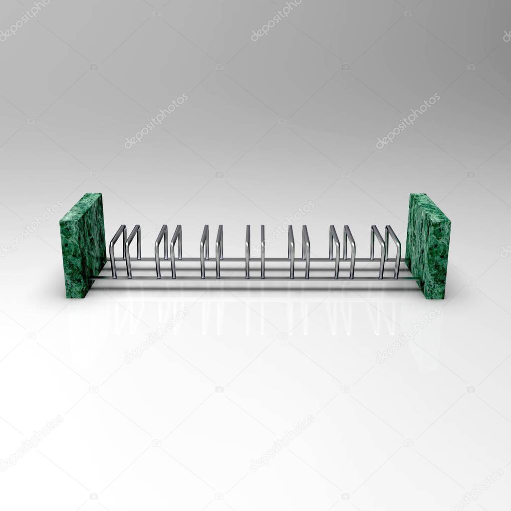 3d rendering of Bicycle Parking 7x front view 00009