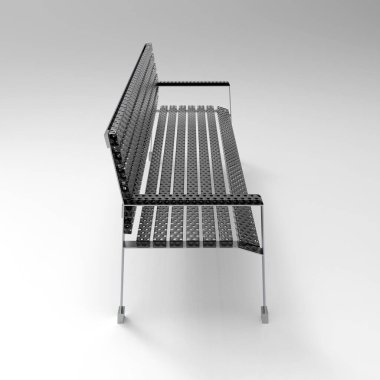 3D görüntü parkı klasik metall ve ahşap