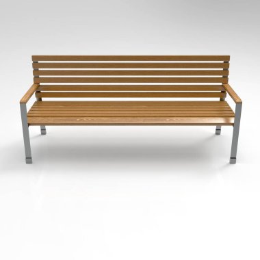 3D görüntü parkı klasik metall ve ahşap