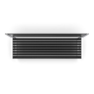 3D imaj sokak bankı. Metal ve ahşap. Skeç Isometric.24