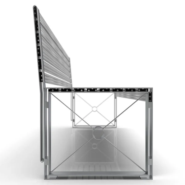 3D image street bench. Metal and wooden. Sketch Isometric.2 5 — Stock Photo, Image