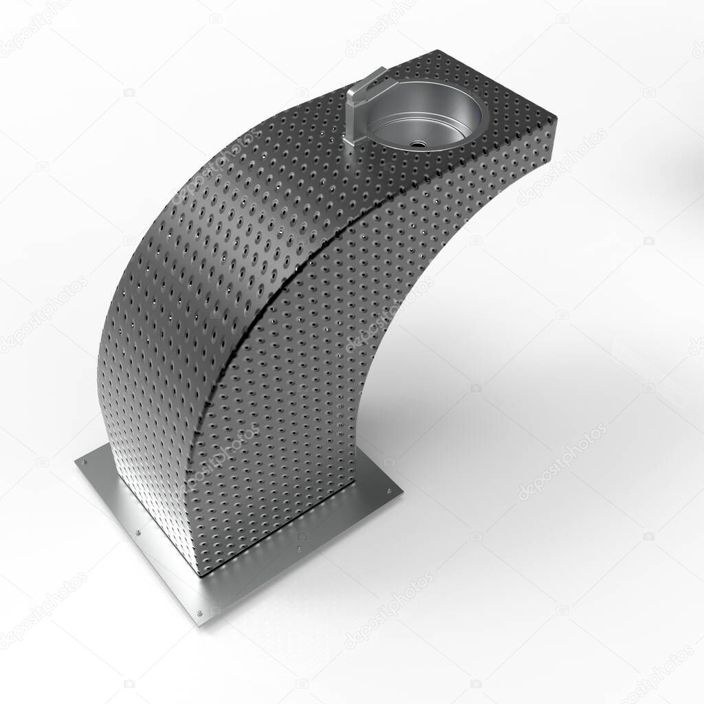 3d image of drinking garden fountain perforated metal