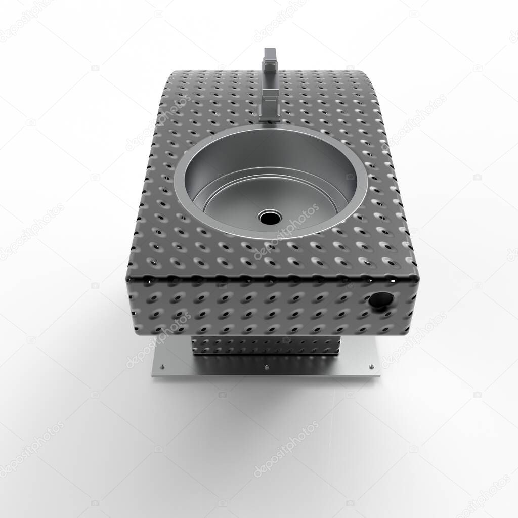 3d image of drinking garden fountain perforated metal