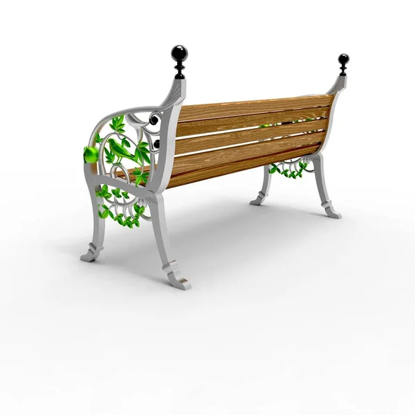 3D obraz hliníkové lavice Slavík 3 — Stock fotografie