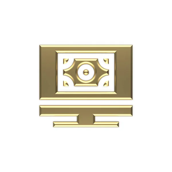 Imagem 3D do ícone do dinheiro ouro 18 — Fotografia de Stock