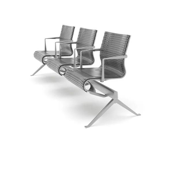 3d renderizar imagen de un gran trío de sillas de metal perforado 03 —  Fotos de Stock