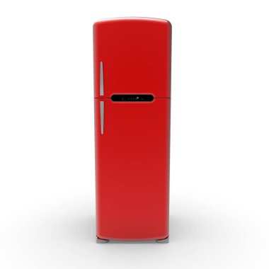 Retro buzdolabının beyaz zemin 06 üzerindeki 3 boyutlu görüntüsü