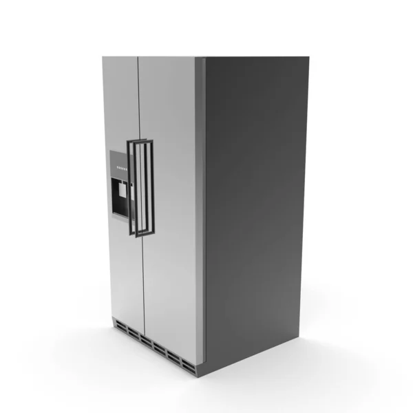 Donduruculu renkli bir buzdolabının 3 boyutlu görüntüsü — Stok fotoğraf
