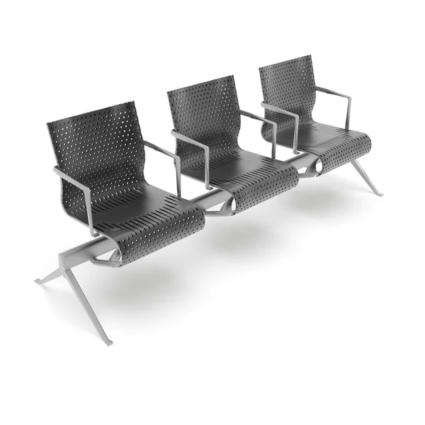 3d renderizar la imagen de un gran trío de sillas de metal perforado 06 —  Fotos de Stock