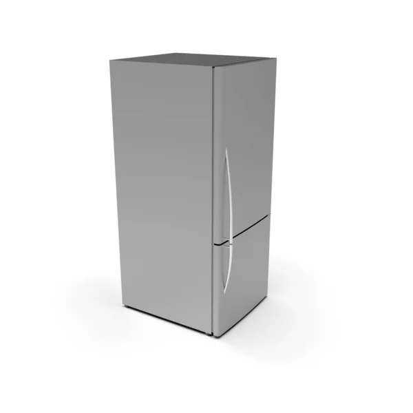 Buzdolabının beyaz arkaplan 01 üzerindeki 3d resmi — Stok fotoğraf