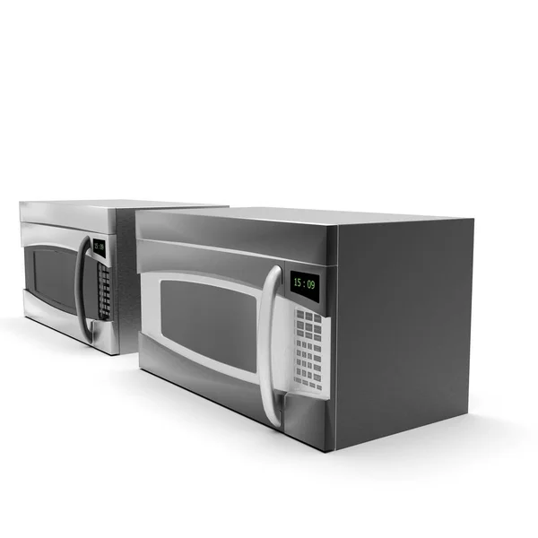 3D image of color microwave oven steel 02 — Stock Photo, Image