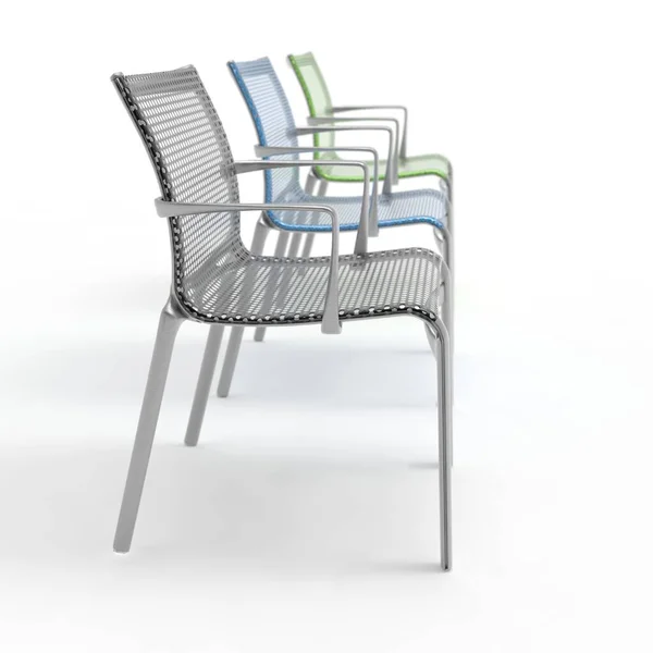Metal ofis koltuğu 04 'ün 3D görüntüsü — Stok fotoğraf