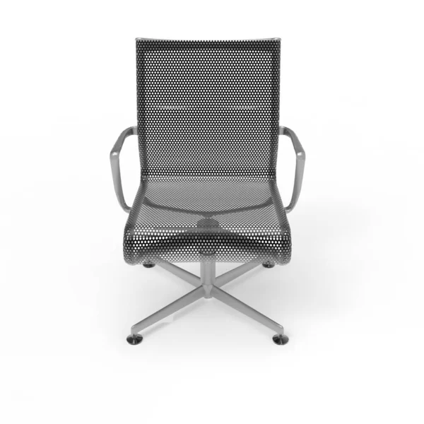 3d imagen de una silla móvil hecha de metal perforado — Foto de Stock