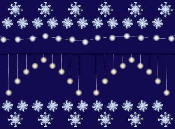 Luz decorativa de inverno, guirlanda branca, conjunto de vetores —  Vetores de Stock